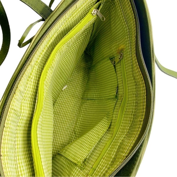Green Stripe Tote Purse - Picture 3 of 3